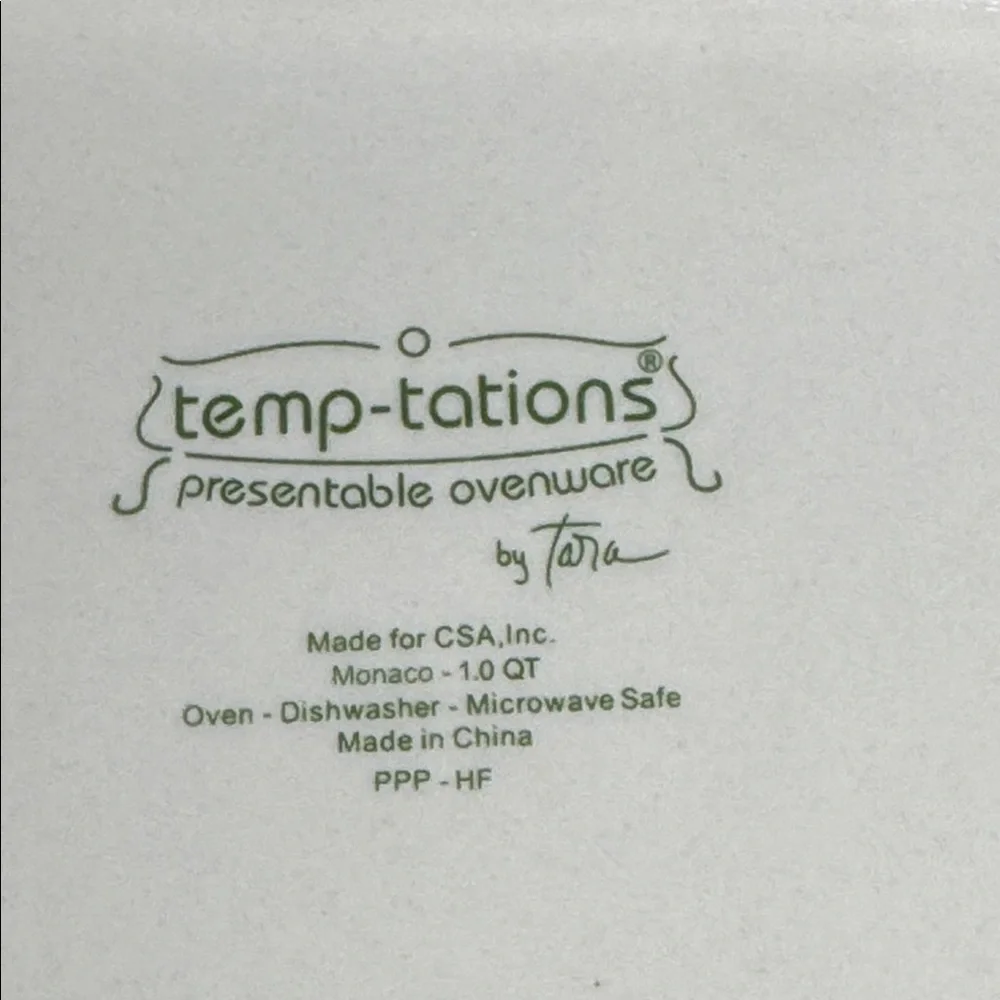 Temp-rations by Tara Floral‎ Ceramic Baking Dish